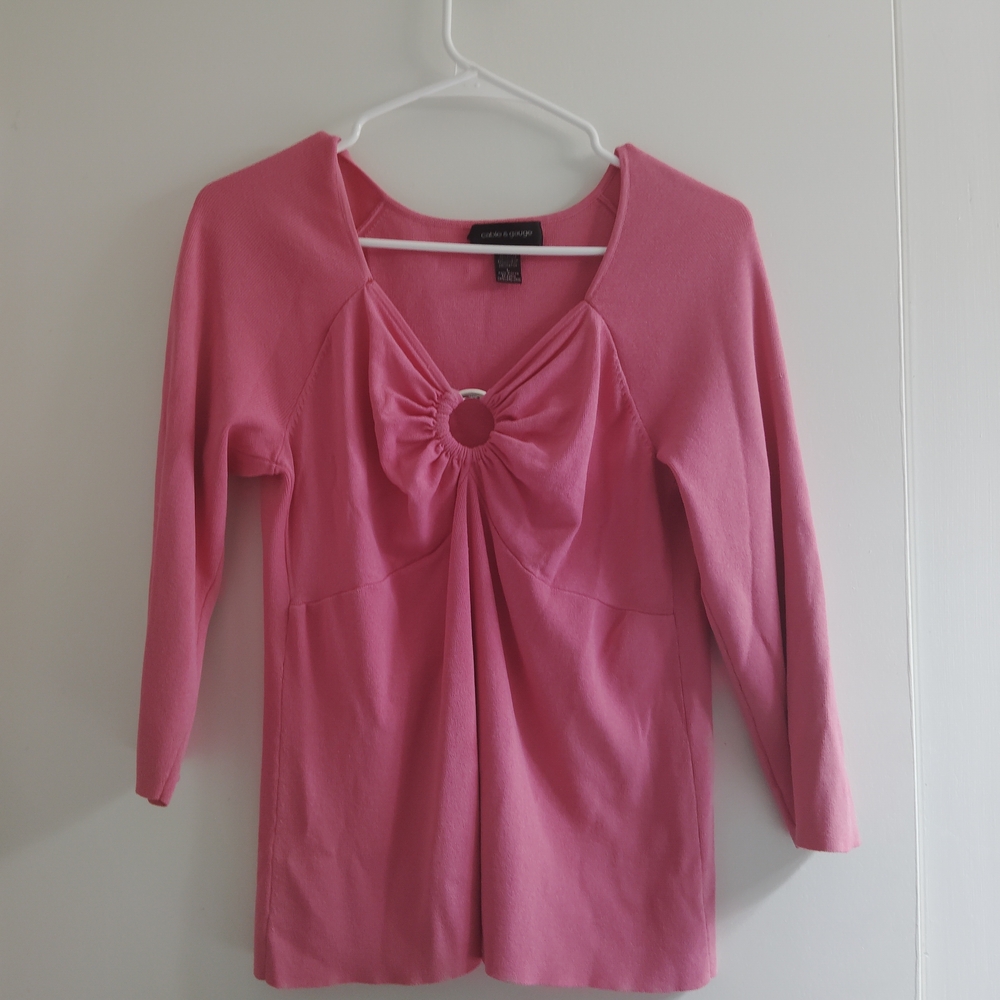 Cable & Gauge Pink Blouse with Ring Detail